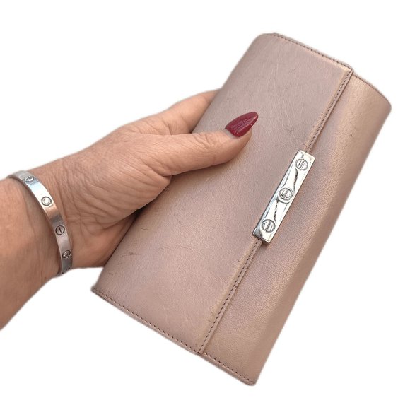 Auc Cartier Love Blush Pink Calfskin Leather Long Wallet - Picture 5 of 15